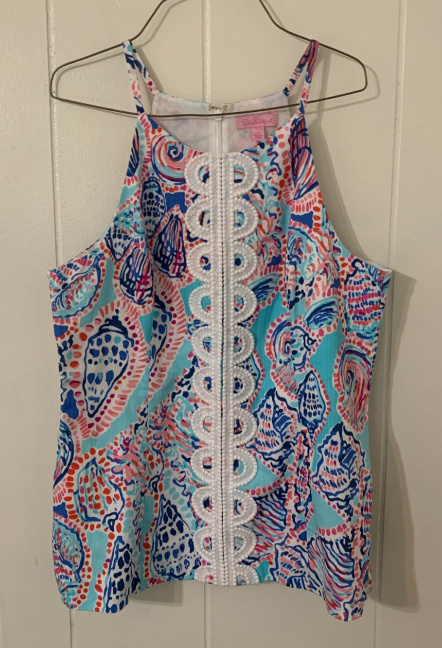 Lily Pulitzer Girls Dress Size 12 Shell me about it Zip Back Beachy Coastal